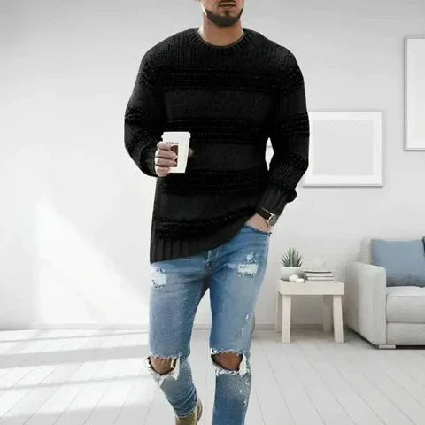 Classic Men's Horizontal Stripe Sweater - VogeLuxe