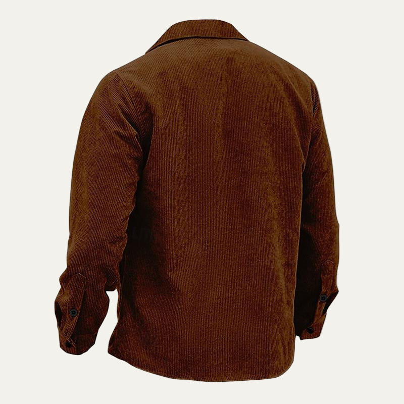 VogeLuxe | Men’s Tribal Pattern Corduroy Button Shirt Jacket