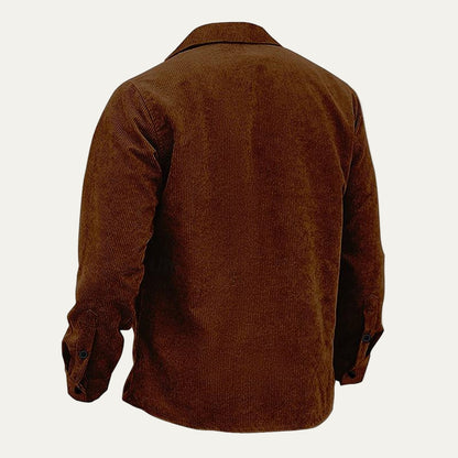 VogeLuxe | Men’s Tribal Pattern Corduroy Button Shirt Jacket