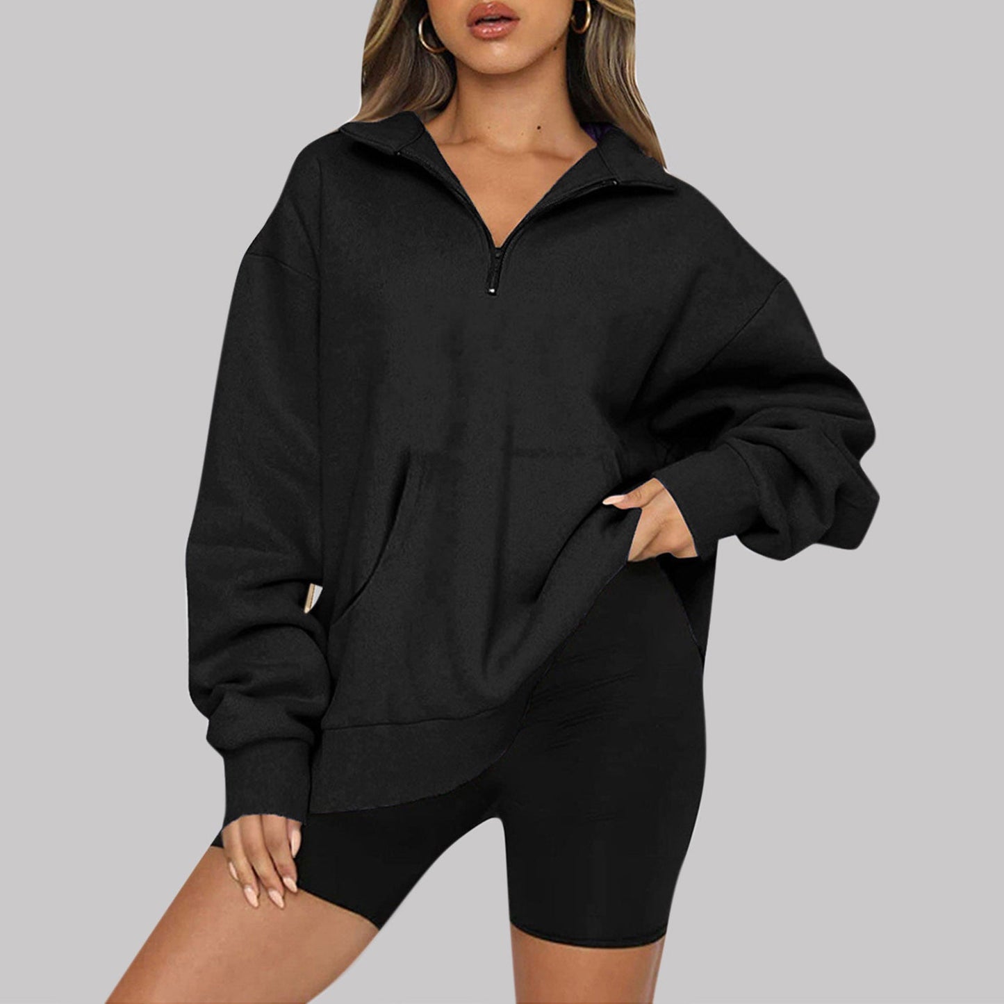 Warm Zipped Sweater for Women - Classic Winter Style