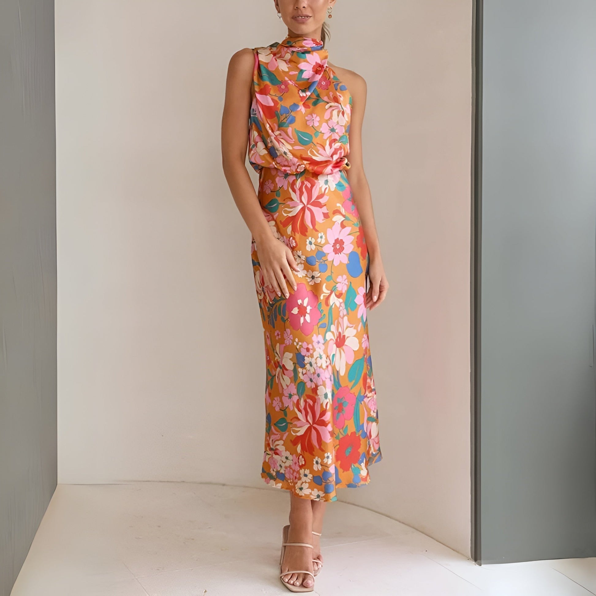 Ladies Floral Lightweight Maxi Dress - VogeLuxe
