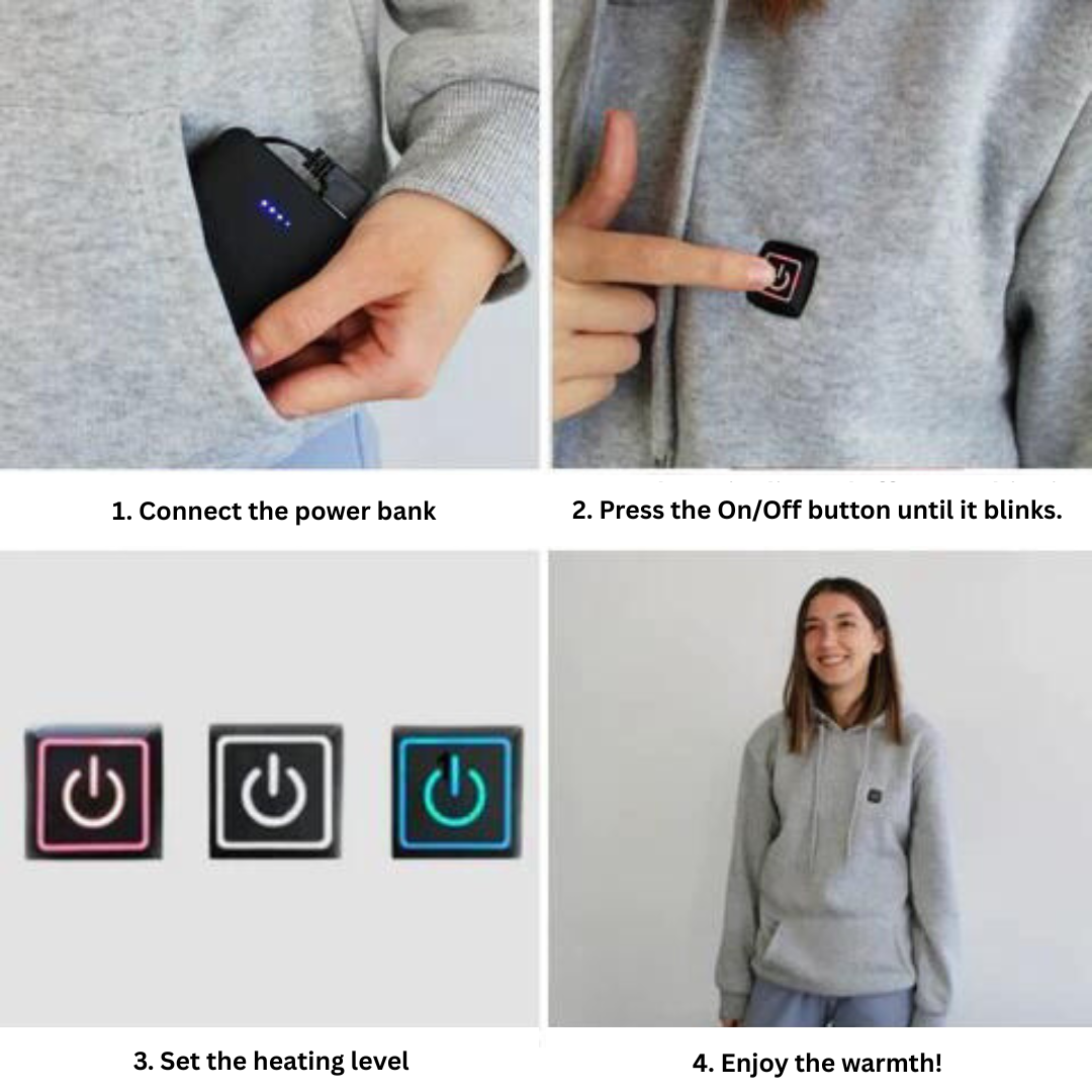 VogeLuxe | Unisex Heated Hoodie with Warming Panels