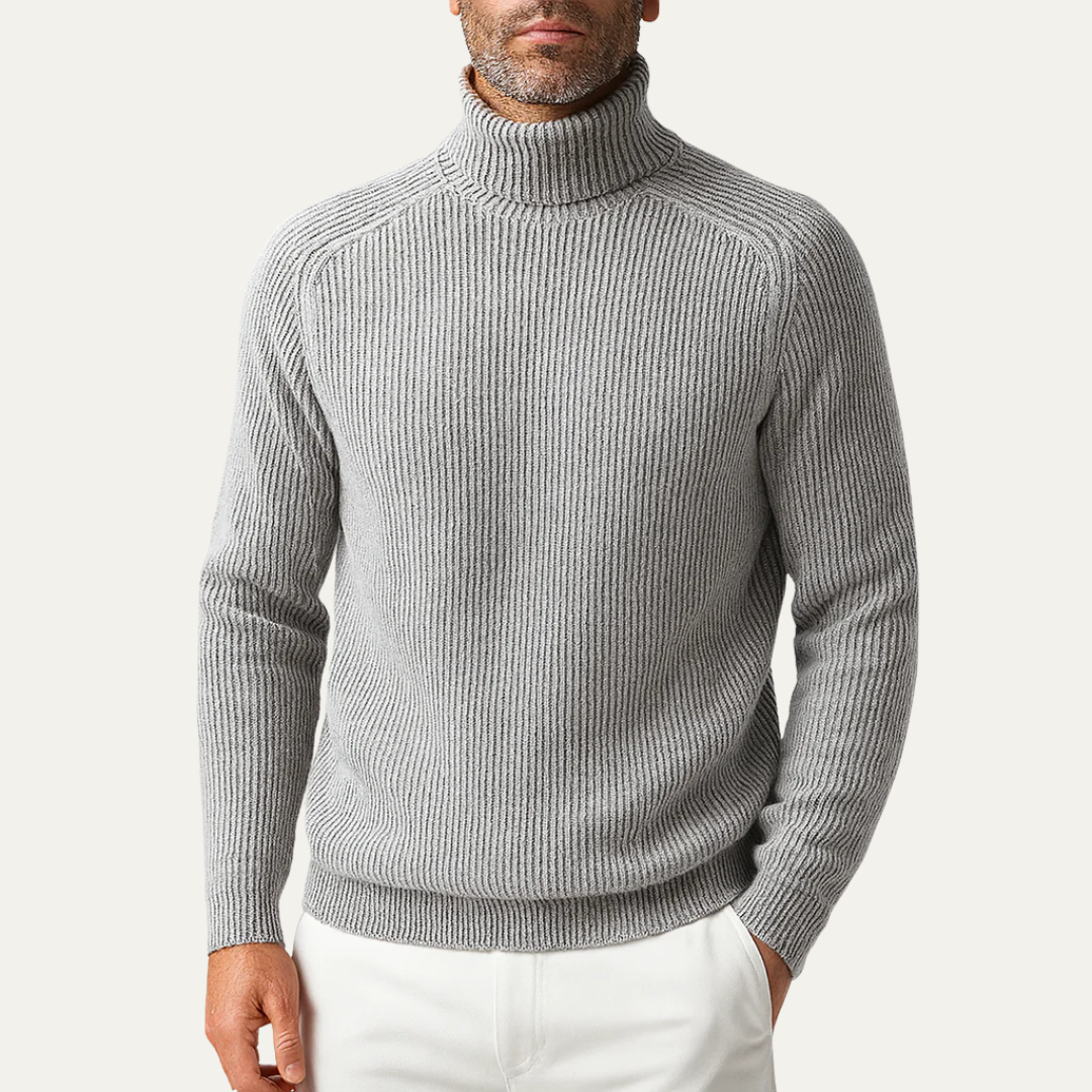 VogeLuxe | Men’s Classic Ribbed Turtleneck Sweater