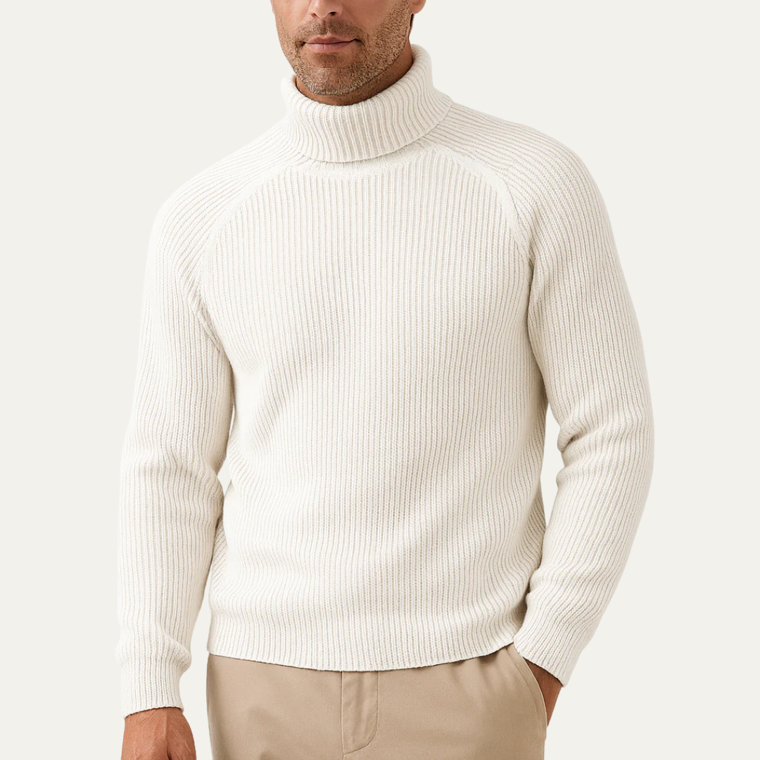 VogeLuxe | Men’s Classic Ribbed Turtleneck Sweater