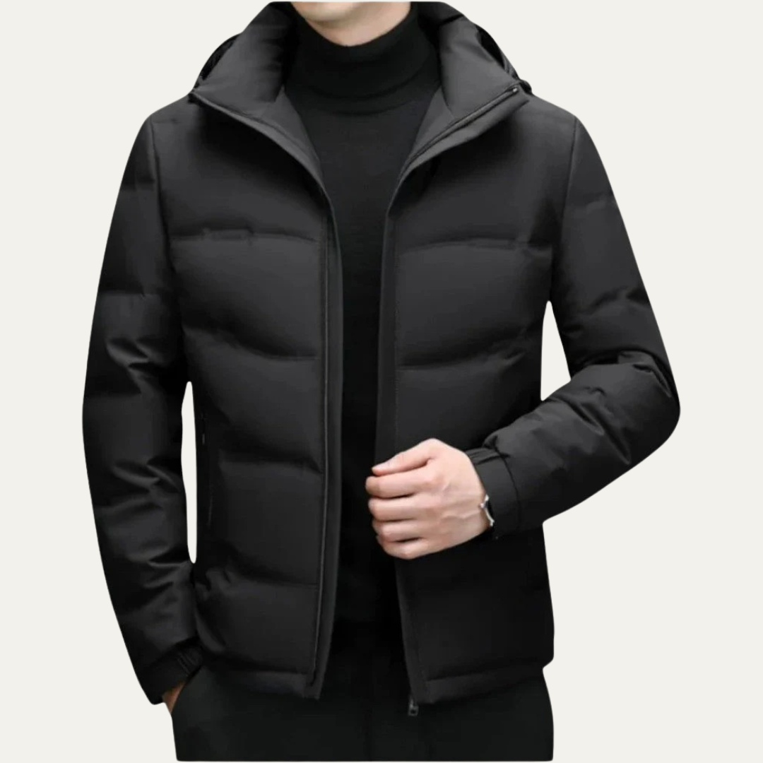 VogeLuxe | Men’s Quilted Puffer Jacket with Hood