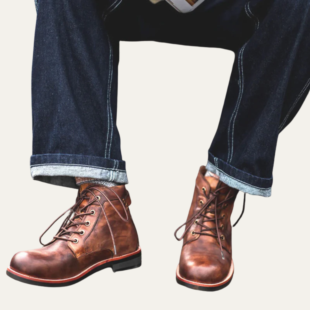VogeLuxe | Men’s Classic Leather Lace-Up Boots