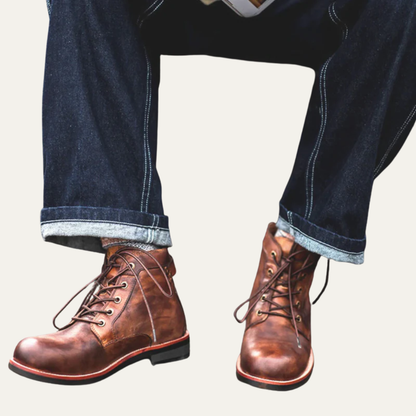 VogeLuxe | Men’s Classic Leather Lace-Up Boots