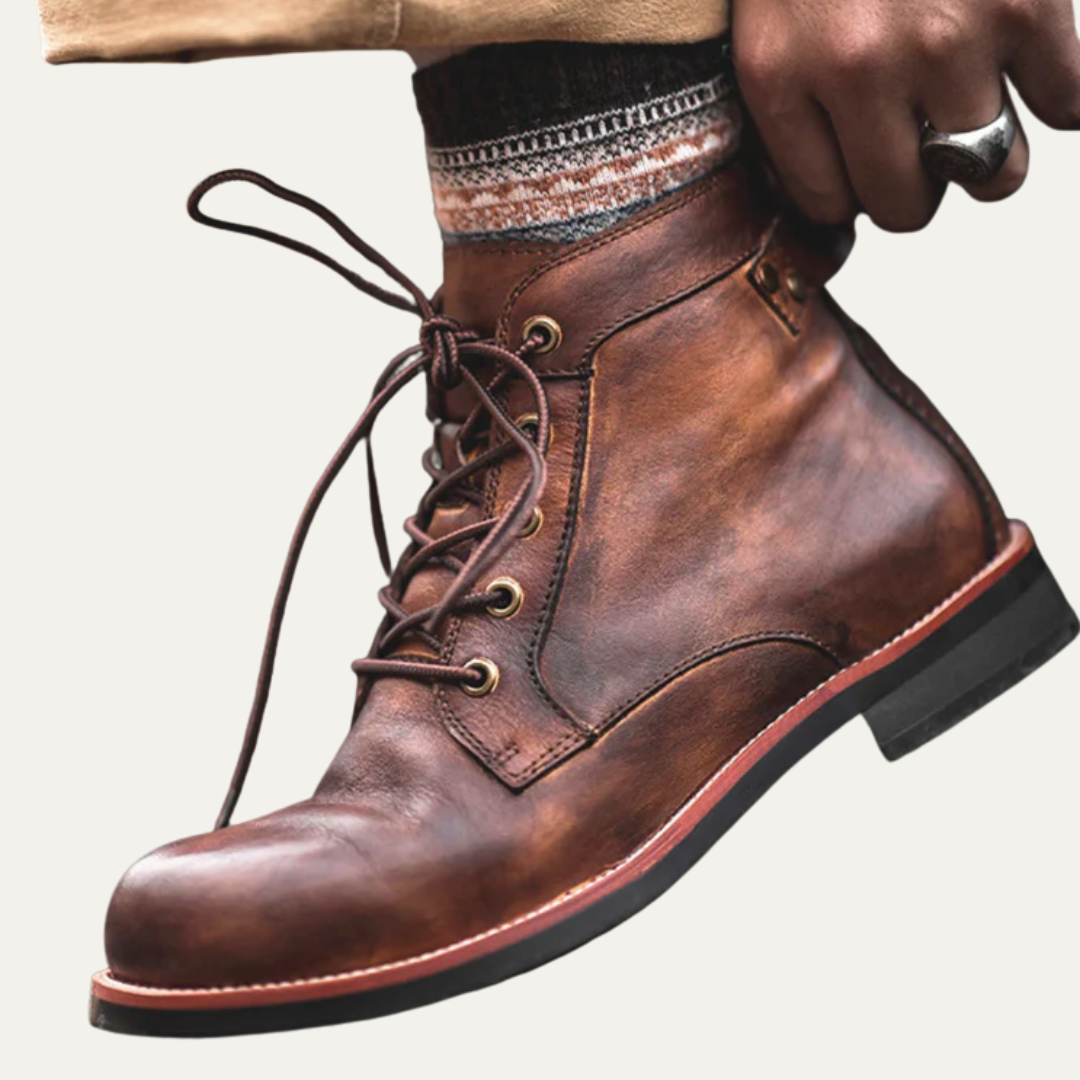 VogeLuxe | Men’s Classic Leather Lace-Up Boots