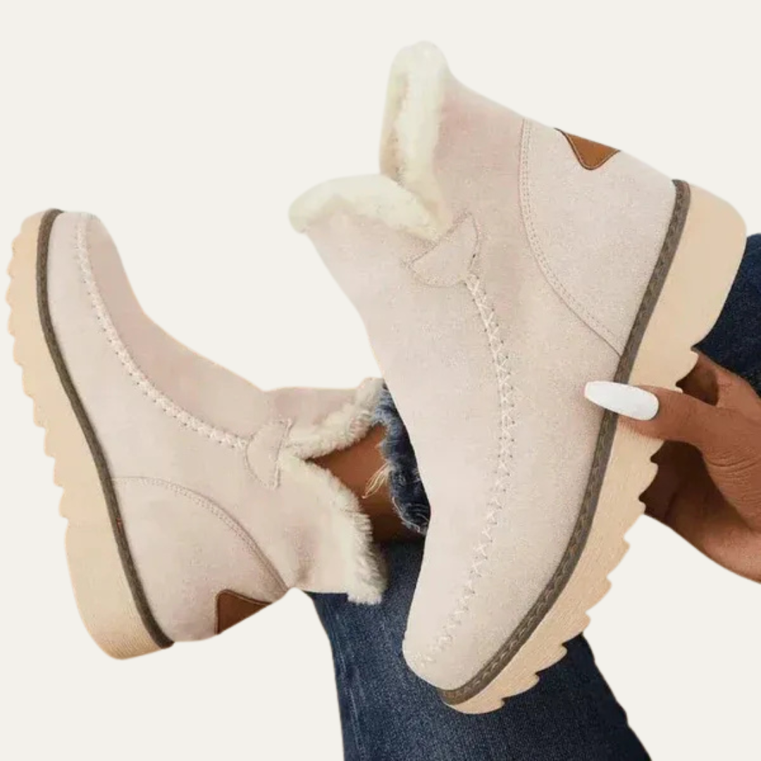 VogeLuxe | Women’s Suede Look Faux Fur Lined Wedge Winter Boots