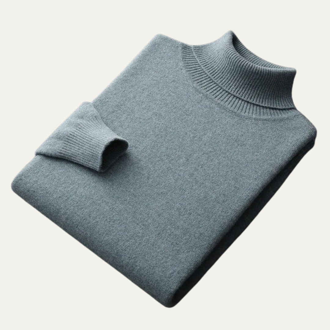 VogeLuxe | Men’s Smooth Knit Turtleneck Pullover