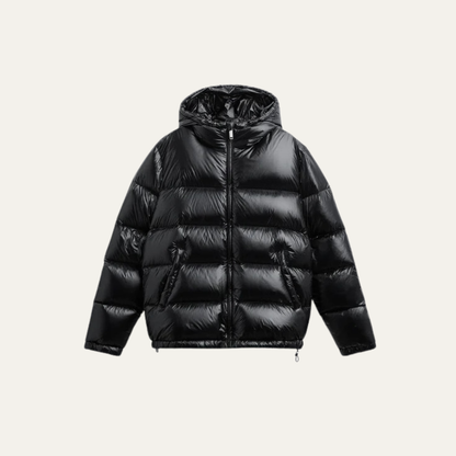 VogeLuxe | Men’s Glossy Hooded Puffer Jacket