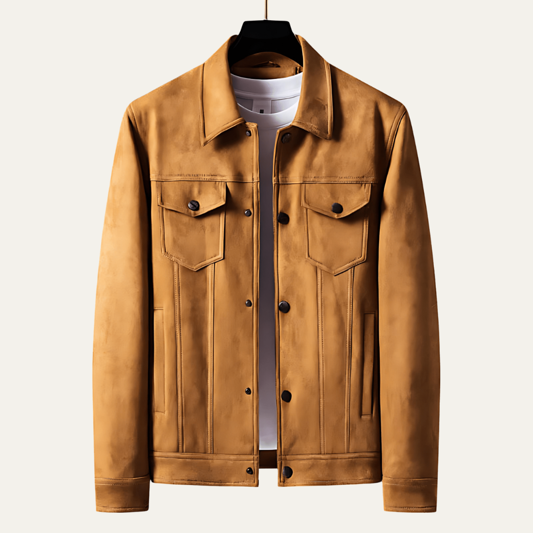 VogeLuxe | Men’s Suede Look Classic Trucker Jacket