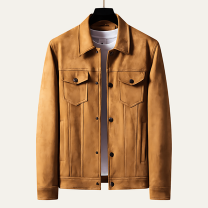 VogeLuxe | Men’s Suede Look Classic Trucker Jacket