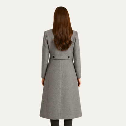 VogeLuxe | Women’s Tailored Midi Coat with High Collar