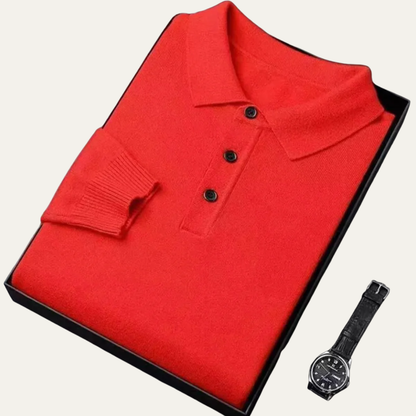 VogeLuxe | Men’s Cashmere Knitted Polo Shirt