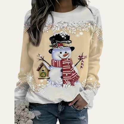 VogeLuxe | Women’s Festive Snowman Crewneck Sweatshirt