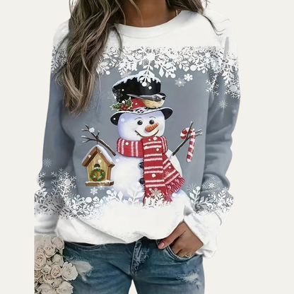 VogeLuxe | Women’s Festive Snowman Crewneck Sweatshirt