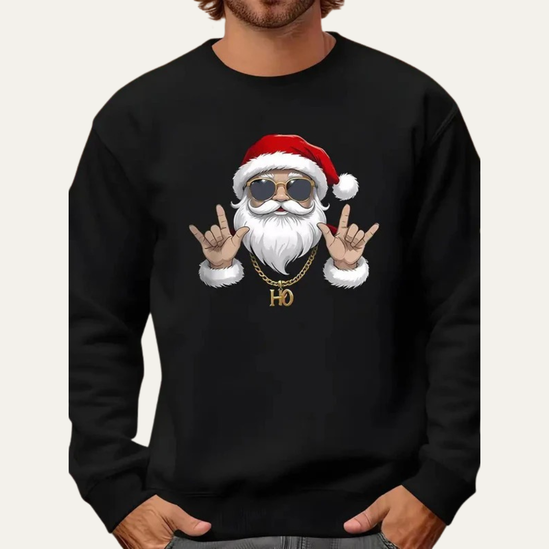 VogeLuxe | Men’s Graphic Santa Crewneck Sweatshirt