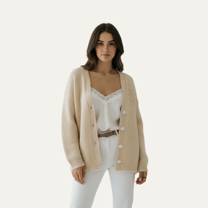 VogeLuxe | Women’s Oversized Fuzzy Knit Button Cardigan