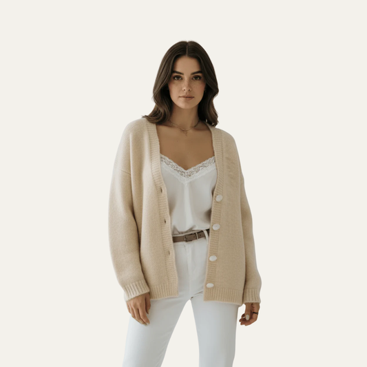 VogeLuxe | Women’s Oversized Fuzzy Knit Button Cardigan