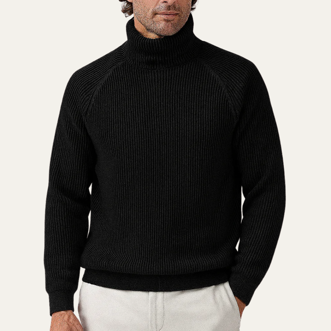VogeLuxe | Men’s Classic Ribbed Turtleneck Sweater