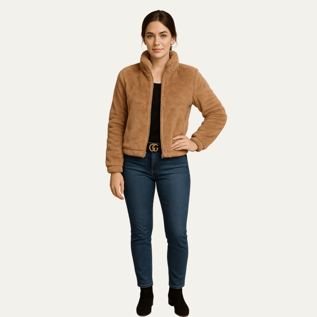VogeLuxe | Women’s Plush Cropped Teddy Bomber