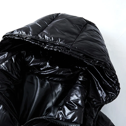 VogeLuxe | Men’s Warm Shiny Quilted Hooded Puffer Jacket