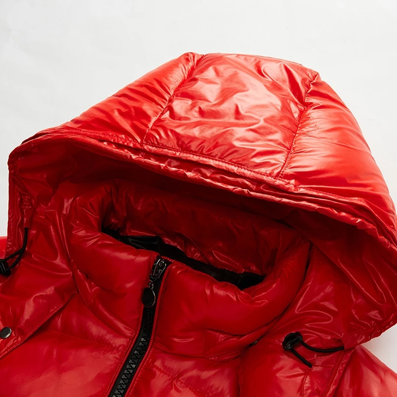 VogeLuxe | Men’s Warm Shiny Quilted Hooded Puffer Jacket