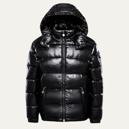 VogeLuxe | Men’s Warm Shiny Quilted Hooded Puffer Jacket