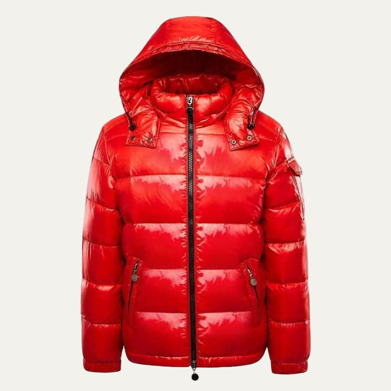 VogeLuxe | Men’s Warm Shiny Quilted Hooded Puffer Jacket