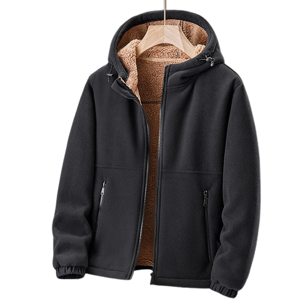 Warm Waterproof Men's Hooded Fleece Jacket