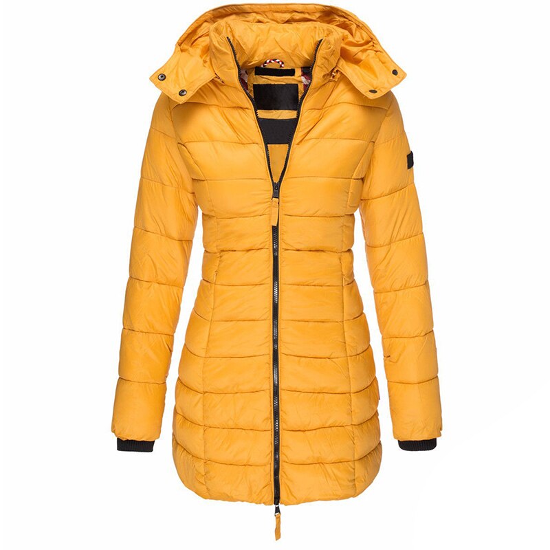Donna Parka Invernale Lunga Calda e Leggera con Cappuccio