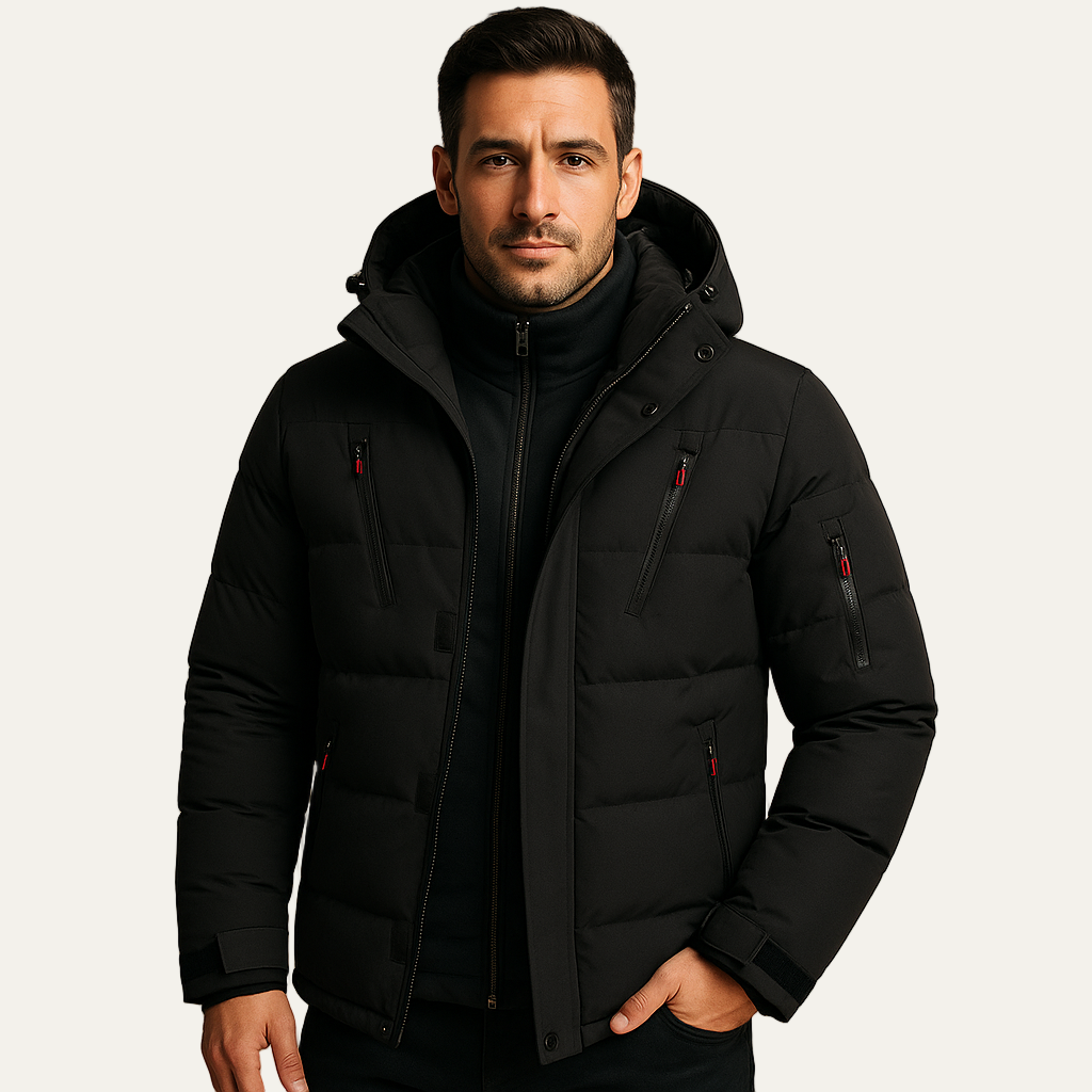 VogeLuxe | Men’s Wool Car Coat with Quilted Inner Vest