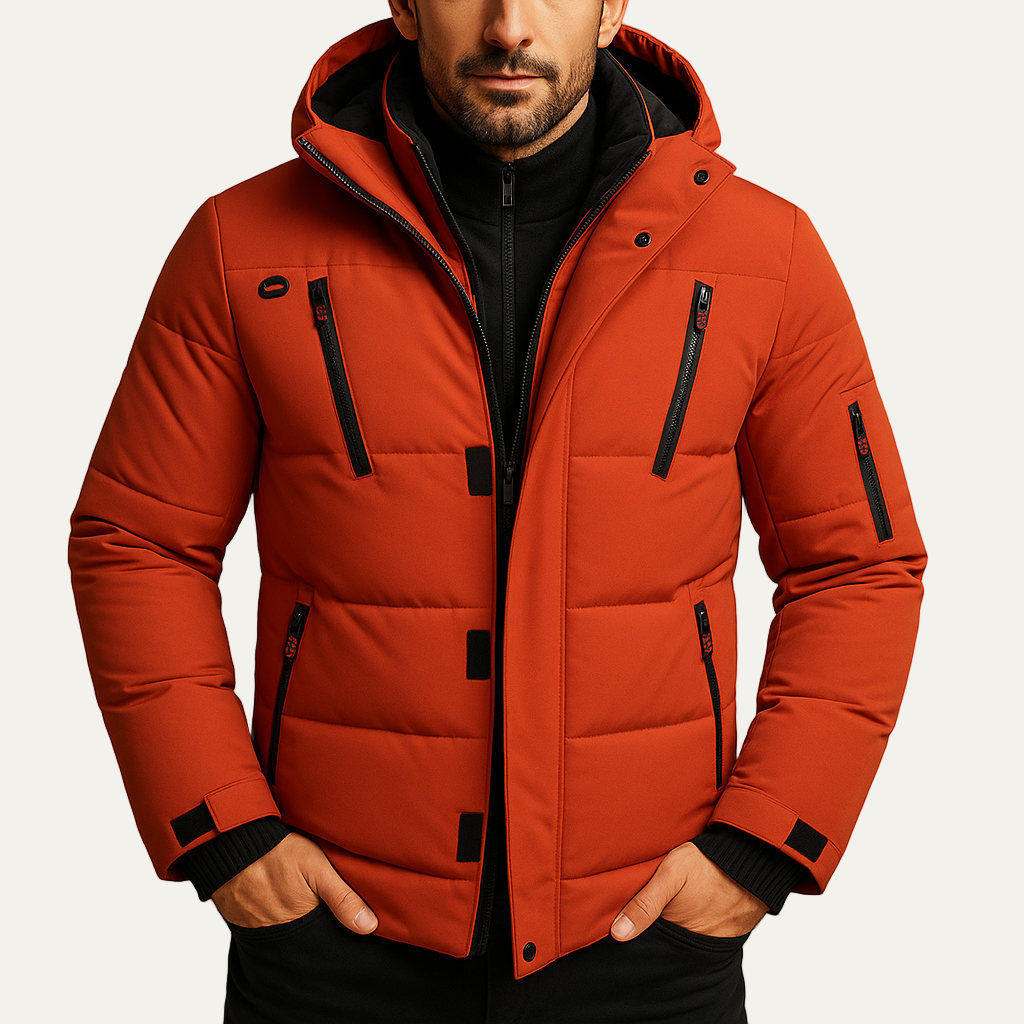 VogeLuxe | Men’s Wool Car Coat with Quilted Inner Vest
