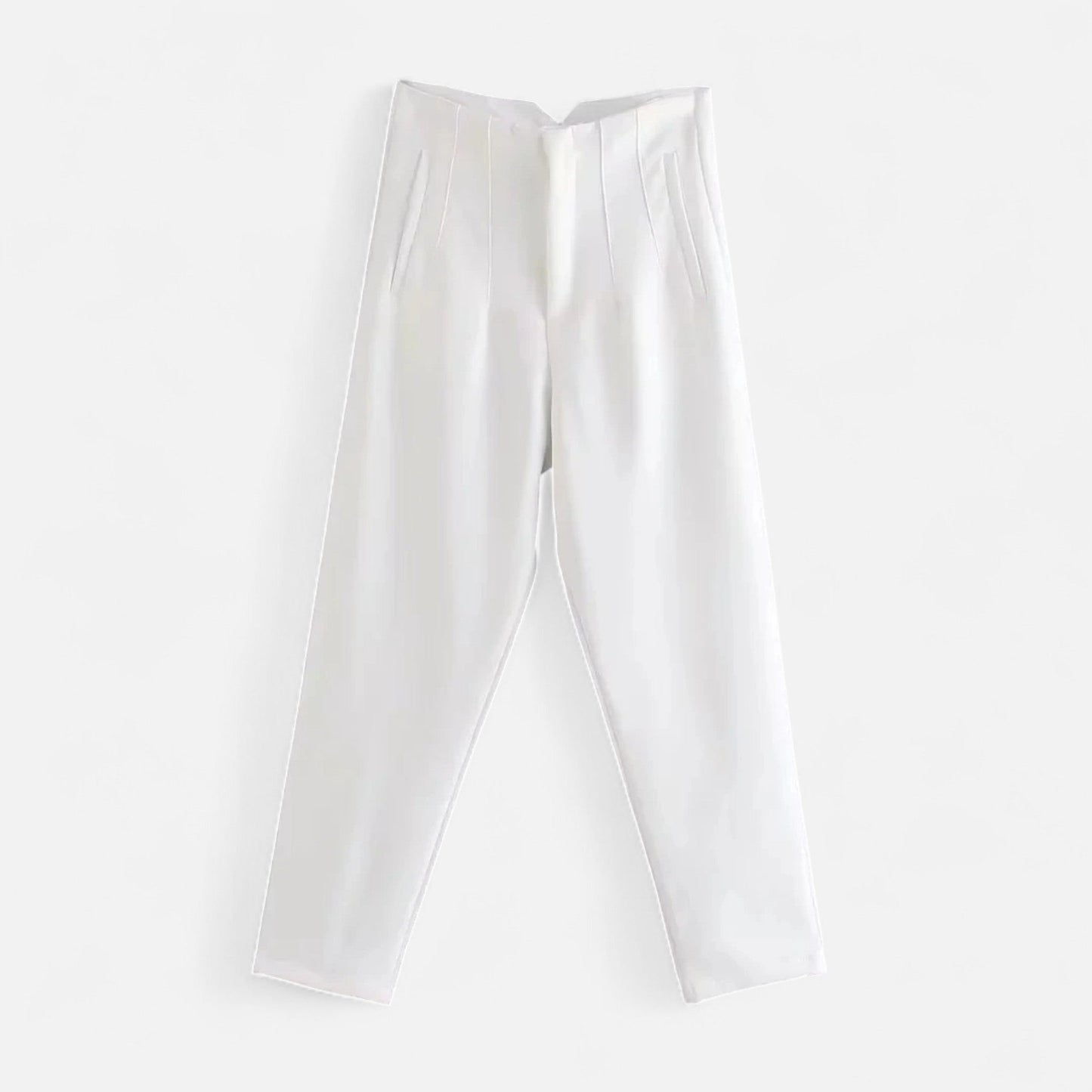 Elegant High Waist Slim Fit Women's Trousers - VogeLuxe