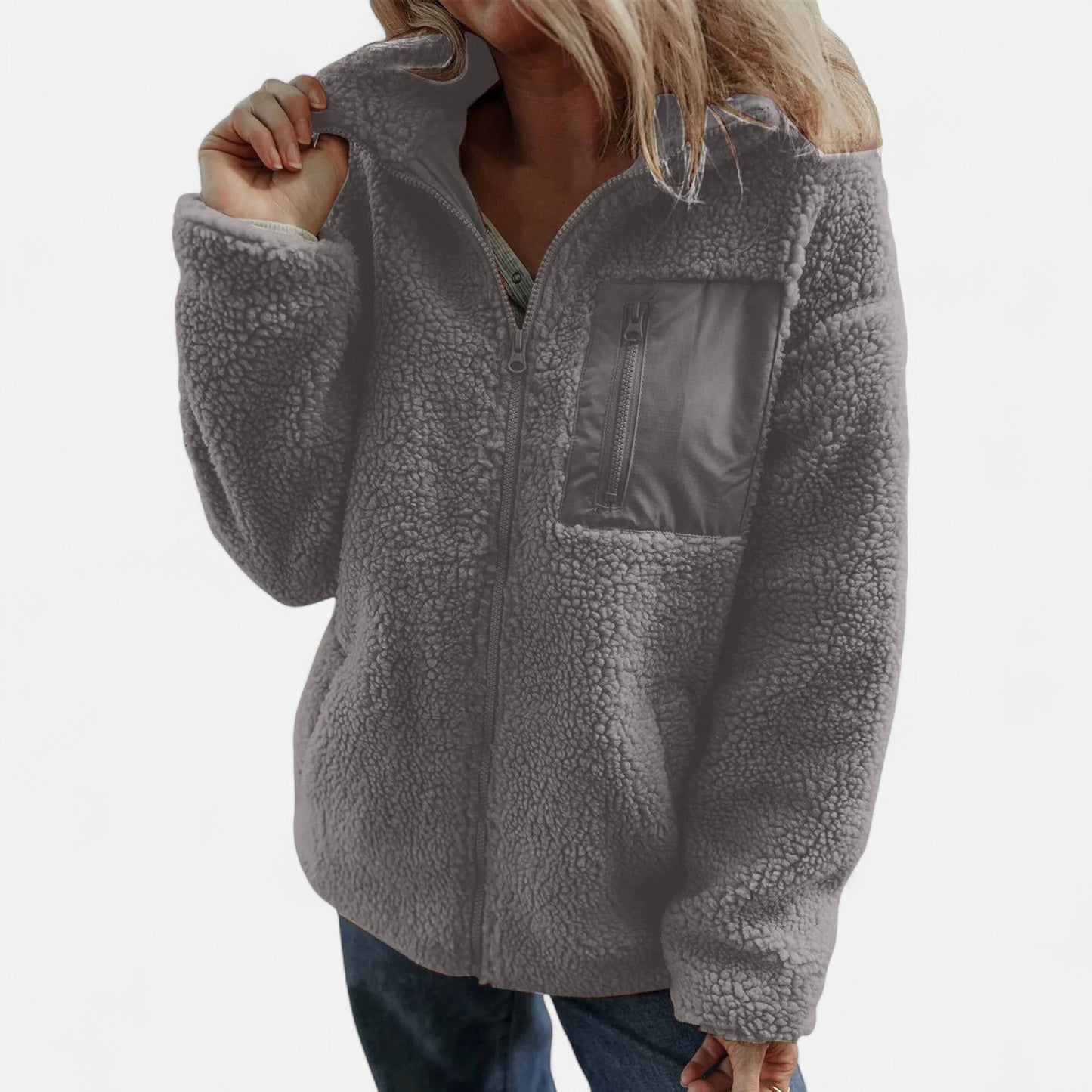 Warm Ladies Faux Fur Parka Coat