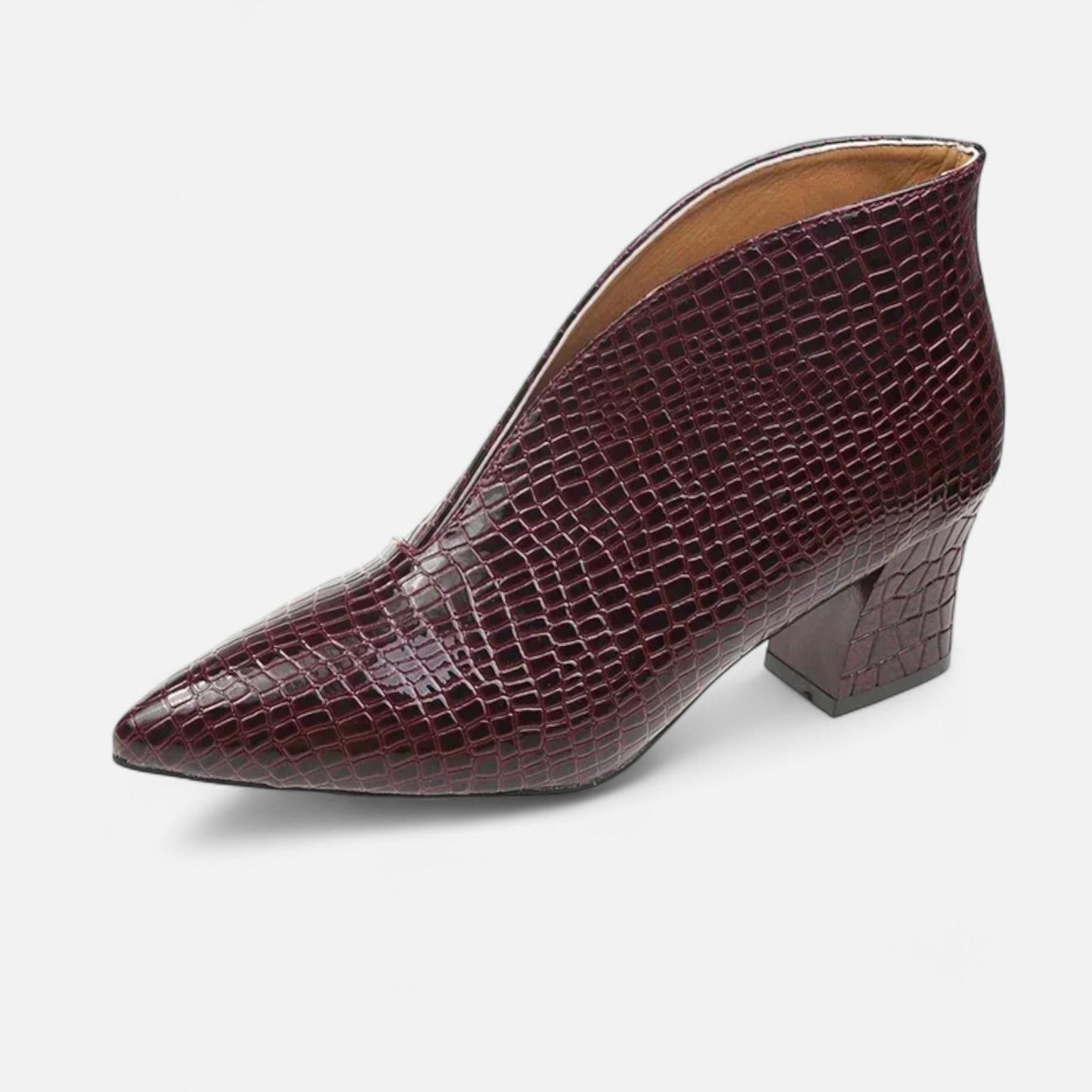 Glossy Black Ankle Boots for Women