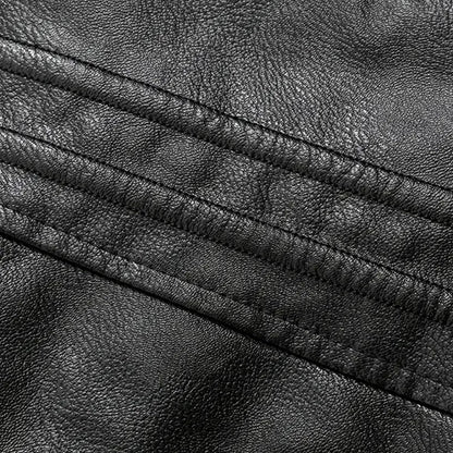 VogeLuxe | Men’s Leather Flight Style Shearling Collar Jacket