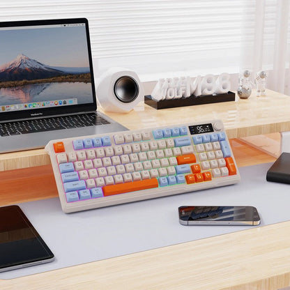Quiet Bluetooth Gaming Keyboard with LED Display