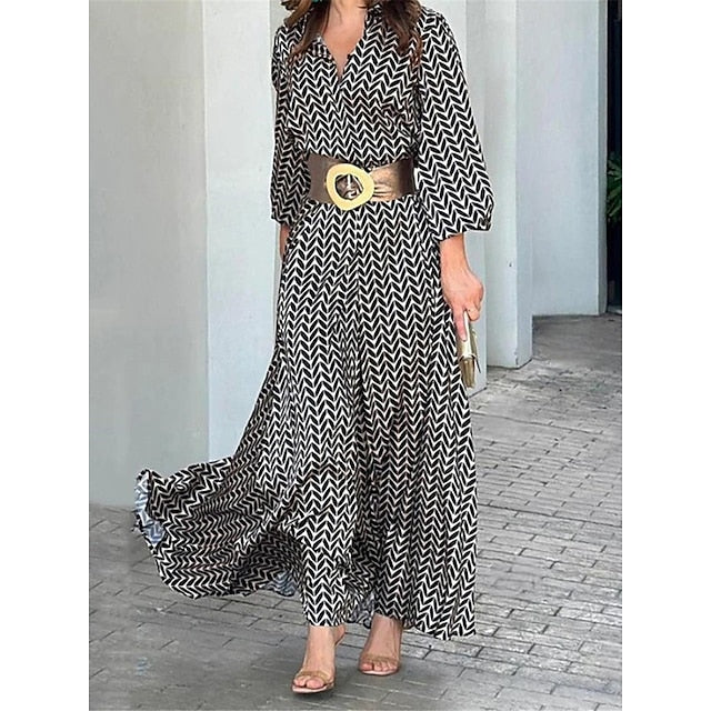 Ladies Long Sleeve Elegant Evening Maxi Dress - VogeLuxe