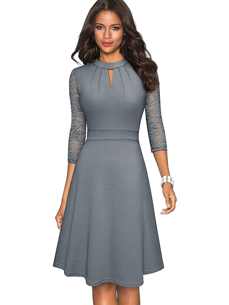 Chic Ladies Lace Dress with Cut Out Details