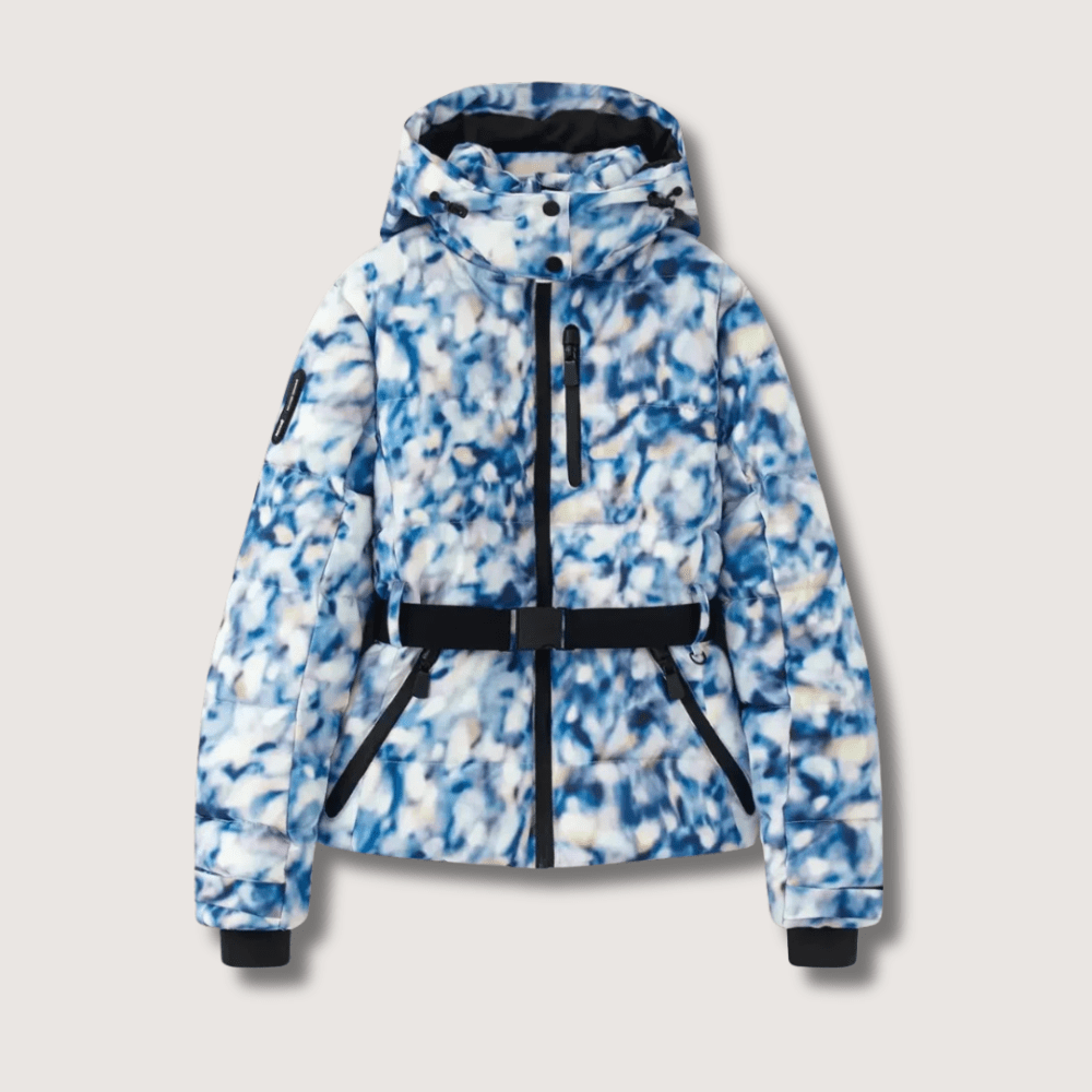 VogeLuxe | Women’s Metallic Belted Puffer Jacket With Hood