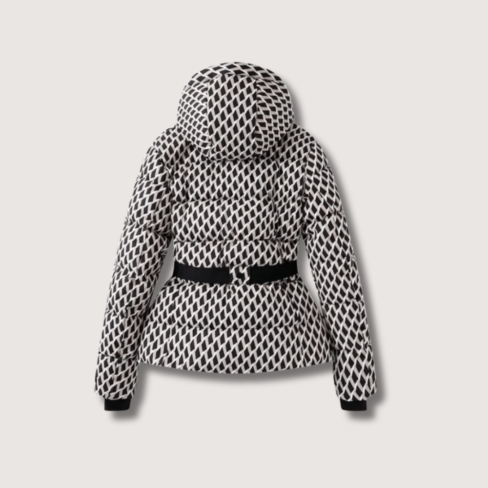 VogeLuxe | Women’s Metallic Belted Puffer Jacket With Hood