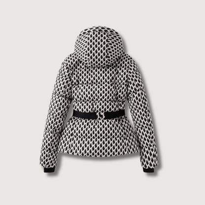 VogeLuxe | Women’s Metallic Belted Puffer Jacket With Hood