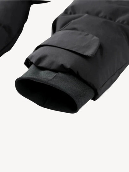 VogeLuxe | Women’s Belted Quilted Puffer Jacket With Detachable Hood