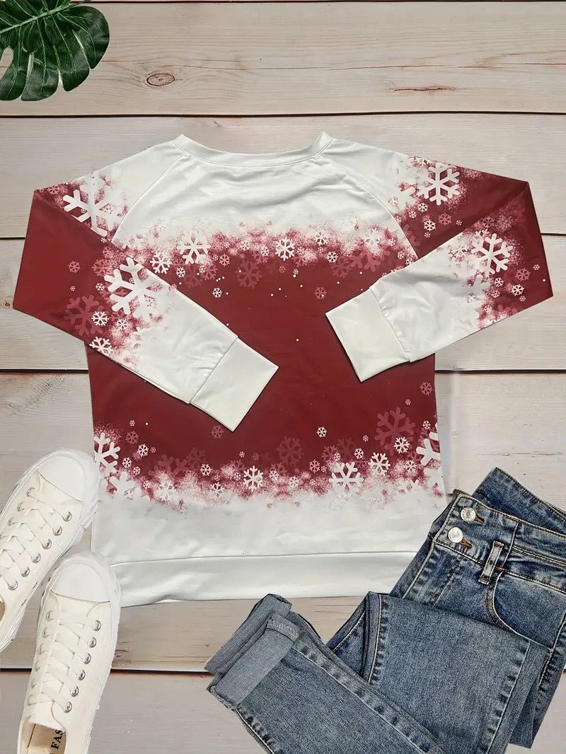 VogeLuxe | Women’s Holiday Cat Graphic Crewneck Sweatshirt