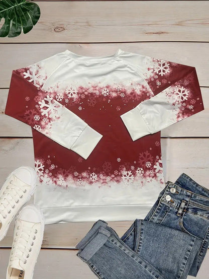 VogeLuxe | Women’s Holiday Cat Graphic Crewneck Sweatshirt