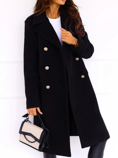 VogeLuxe | Women’s Double Breasted Wool Style Overcoat