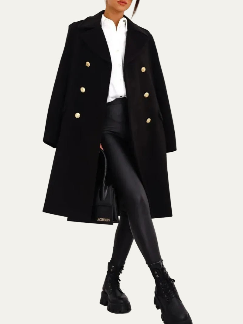 VogeLuxe | Women’s Double Breasted Wool Style Overcoat