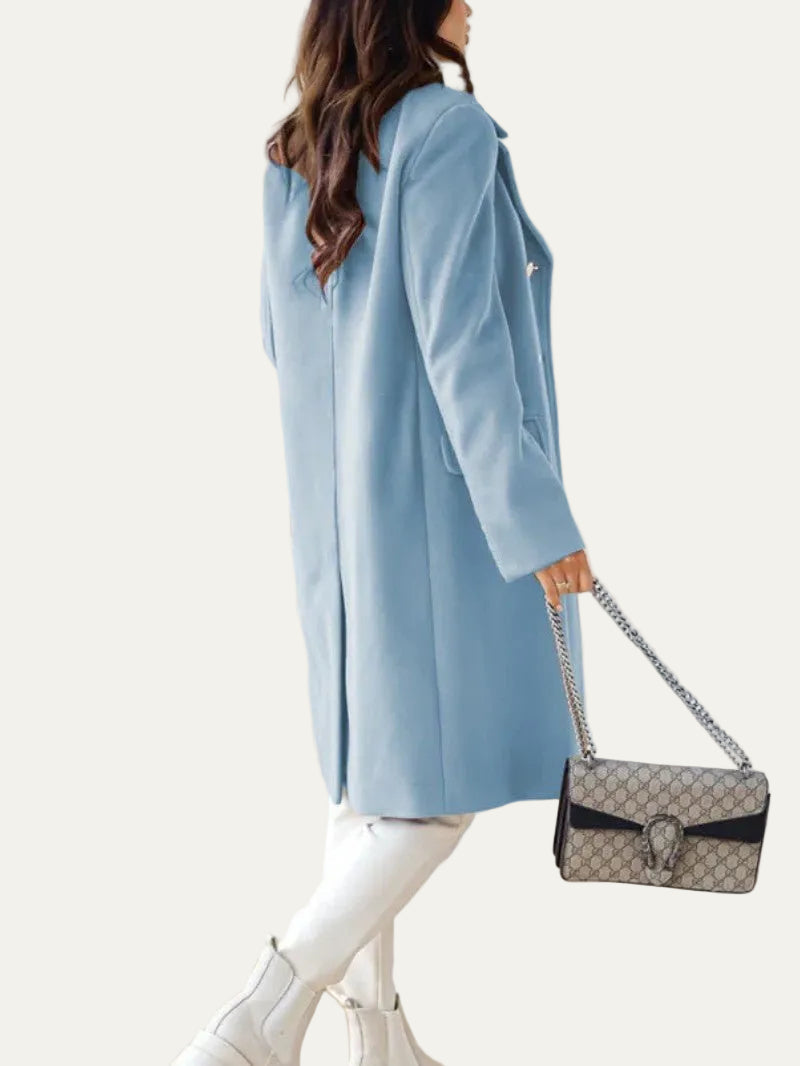 VogeLuxe | Women’s Double Breasted Wool Style Overcoat